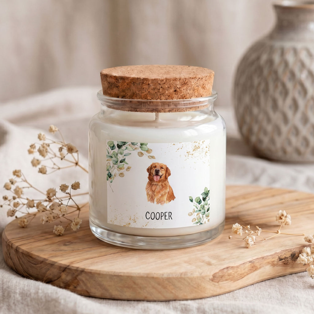 Custom Watercolor Floral Pet Memorial Gift Box with Candle & Blanket