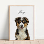 Custom Watercolor Pet Portrait - Pet Photo + Name