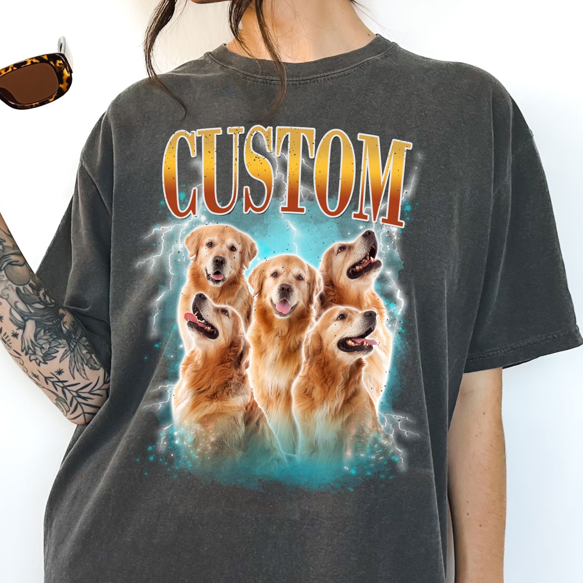 Custom Comfort Colors Vintage Pet Shirt - Pet Photo + Name