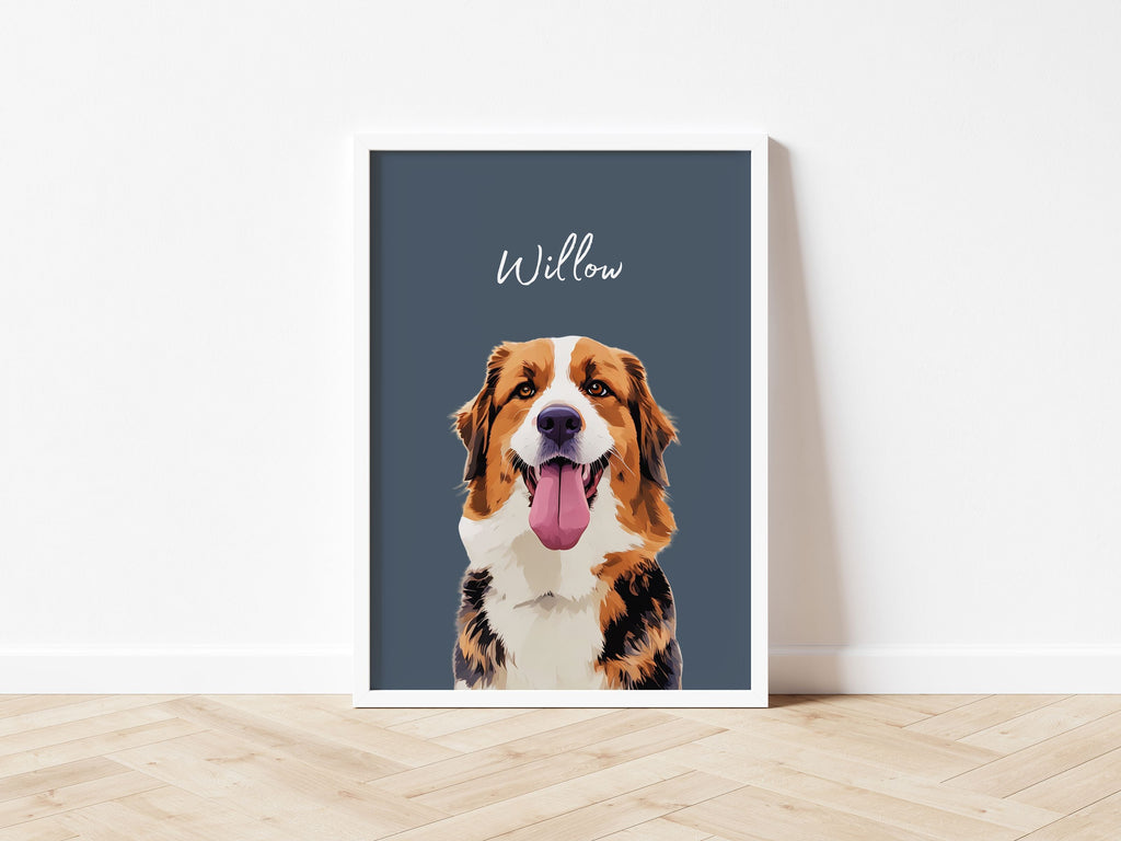 Custom Pet Portrait - Pet Photo + Name