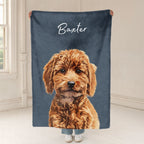 Custom Pet Color Blanket - Pet Photo + Name