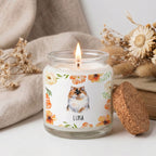 Custom Watercolor Floral Pet Memorial Gift Box with Candle & Blanket