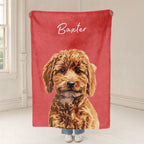 Custom Pet Color Blanket - Pet Photo + Name