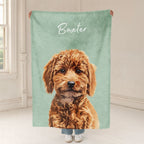 Custom Pet Color Blanket - Pet Photo + Name