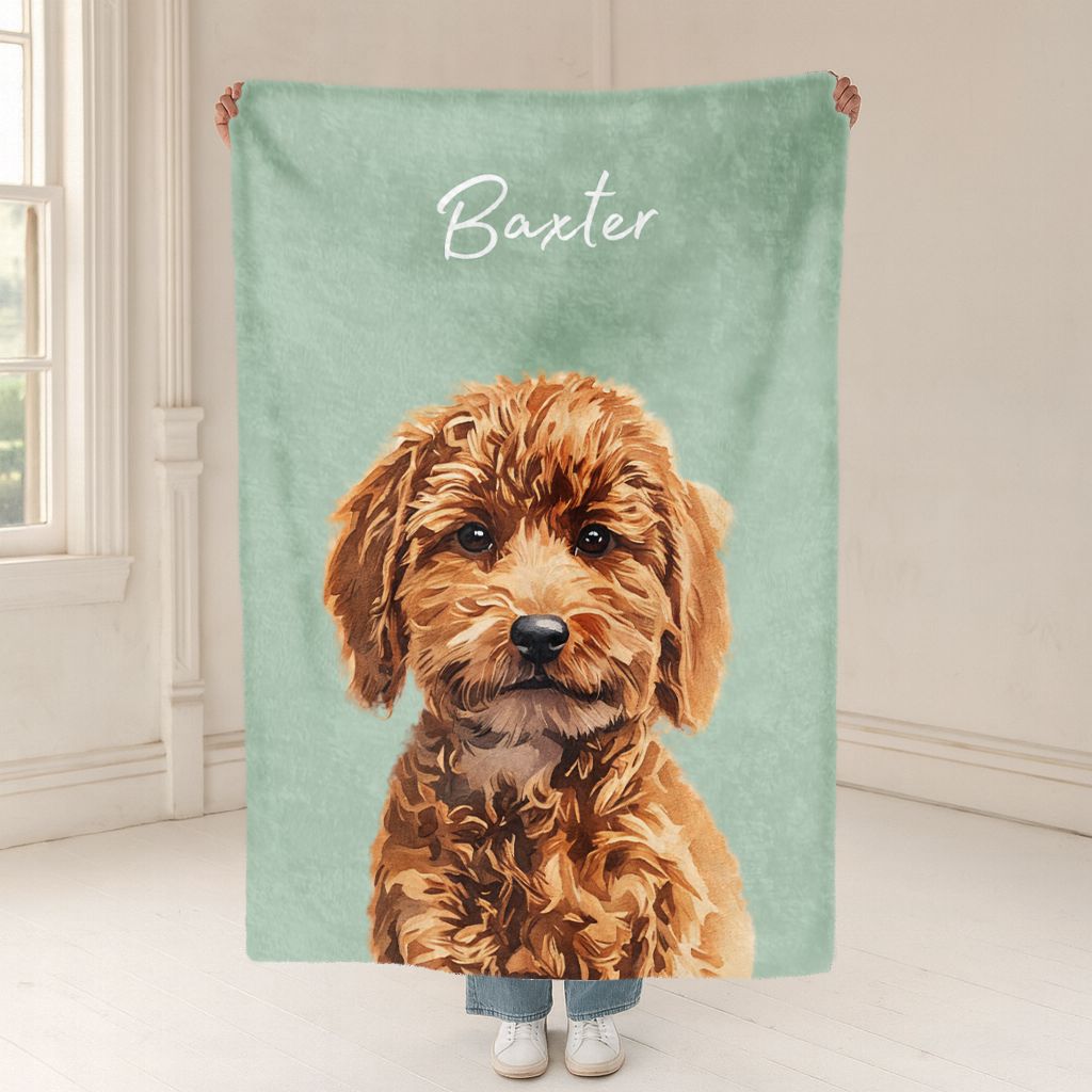 Custom Pet Color Blanket - Pet Photo + Name