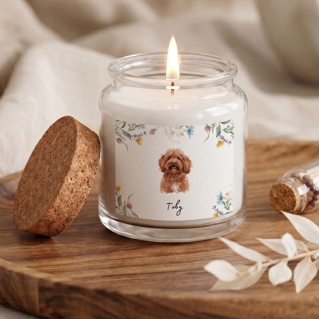 Custom Watercolor Floral Pet Memorial Gift Box with Candle & Blanket