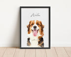 Custom Watercolor Pet Portrait - Pet Photo + Name