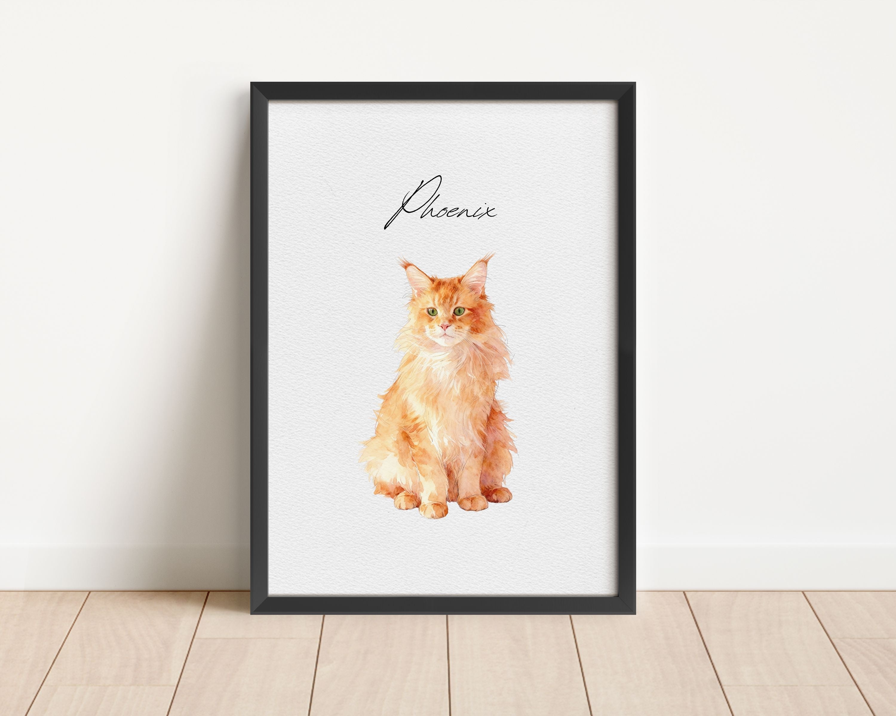 Custom Watercolor Pet Portrait - Pet Photo + Name
